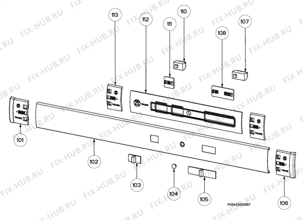 Взрыв-схема вытяжки Electrolux EFT60001X - Схема узла Section 2